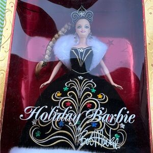 Bob Mackie Holiday Barbie - Black Gown with Gold Embroidery